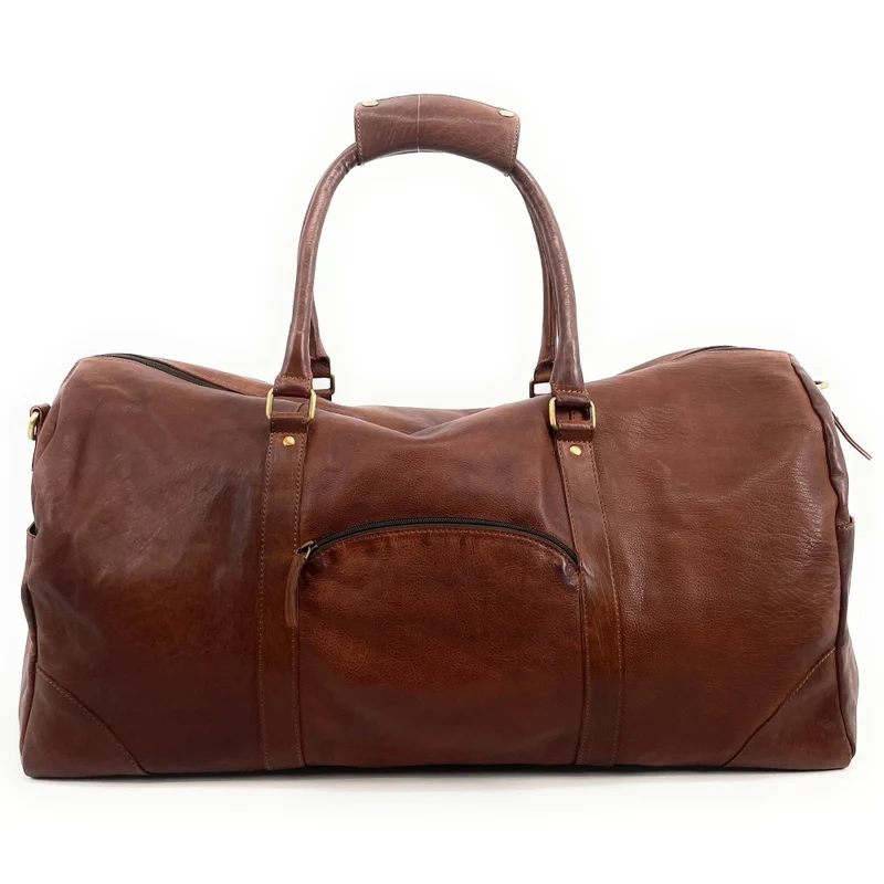 Sac de voyage en cuir vintage ASSOUAN Châtaigne