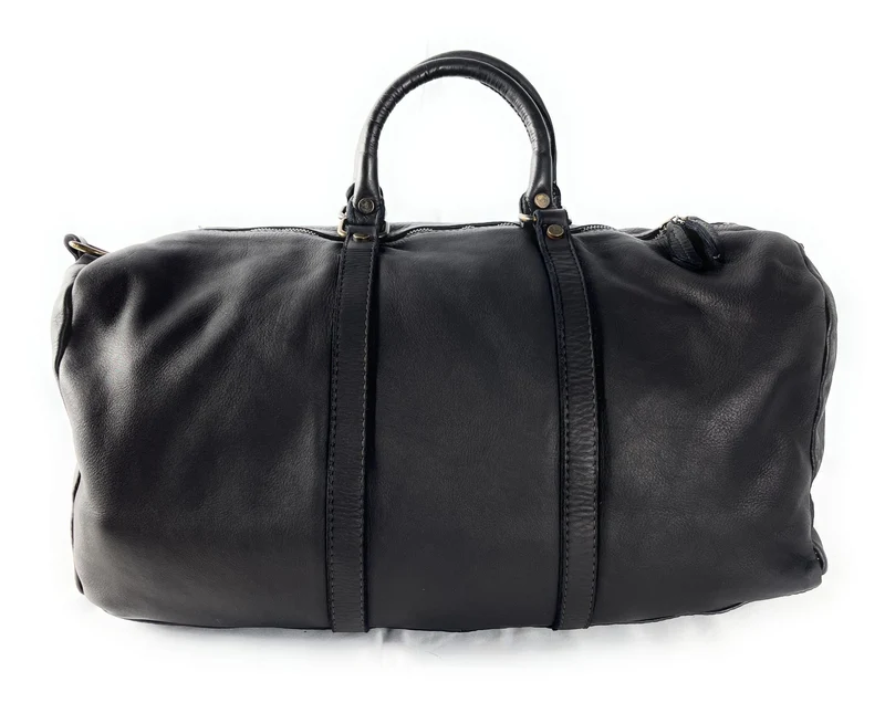 Sac de voyage en cuir italien KARNAK Noir