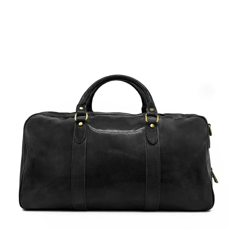 Sac de voyage en cuir lisse KALAHARI Noir