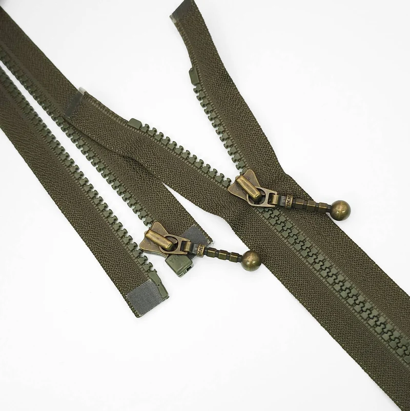 Fermeture éclair YKK | Ouverture facile | Plastique moulé | Verte | N° 5 | 50 cm | ZIP1088