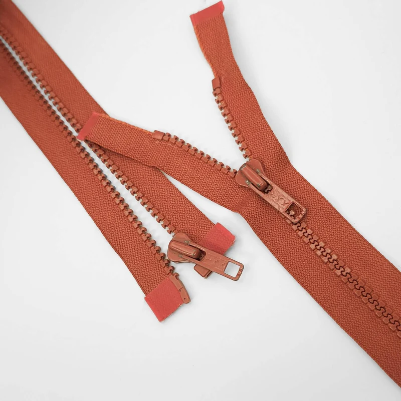 Fermeture éclair YKK | Ouverture facile | Plastique moulé | Brique | N° 5 | ZIP1086 - ZIP1087