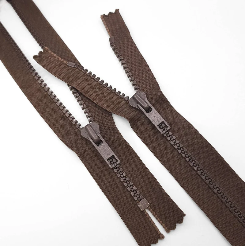 Fermeture éclair YKK | Fermeture à glissière fermée | Plastique moulé | Marron | N° 5 | ZIP1083 - ZIP1085