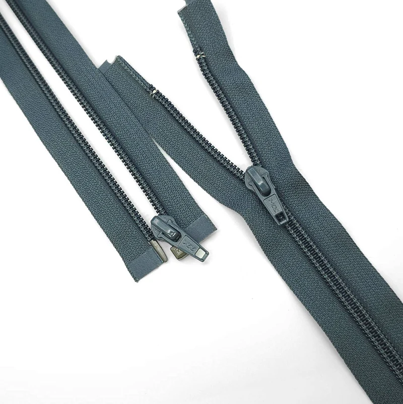 Fermeture éclair YKK | Ouverture facile | Spirale en nylon | N° 5 | Gris | 60 cm | ZIP1078