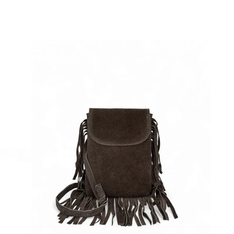 Sac besace en croûte de cuir ODINA Chocolat