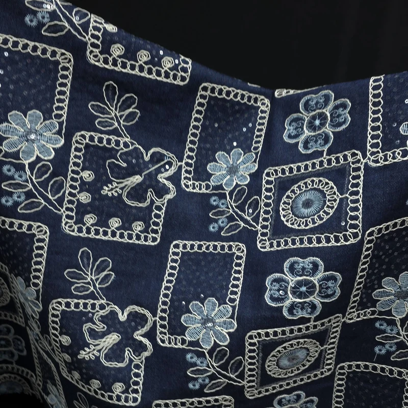 Denim Tencel Brodé | Bleu