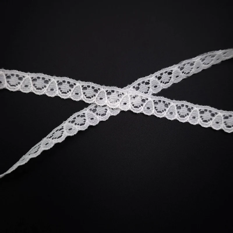 Galon de dentelle délicat | Blanc | 9 mm