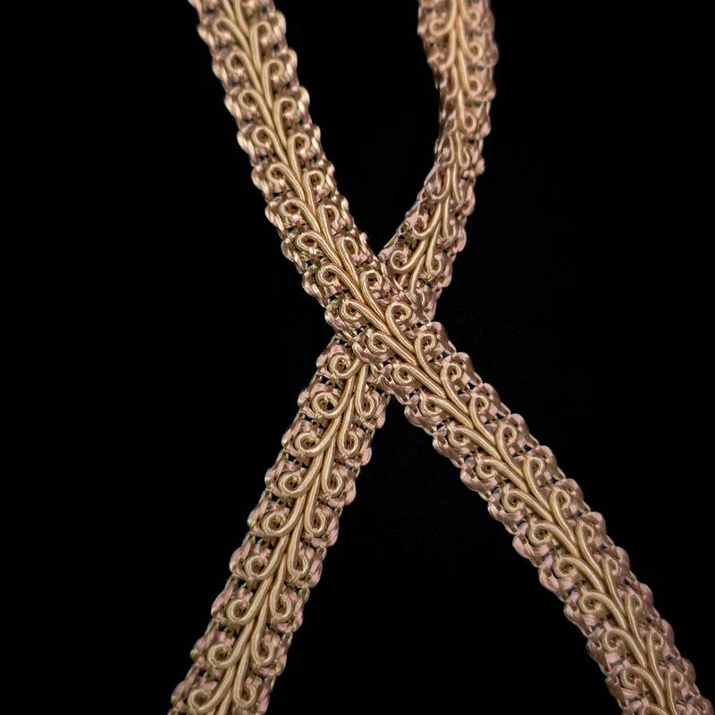 Galon tressé décoratif | Beige antique | 10 mm