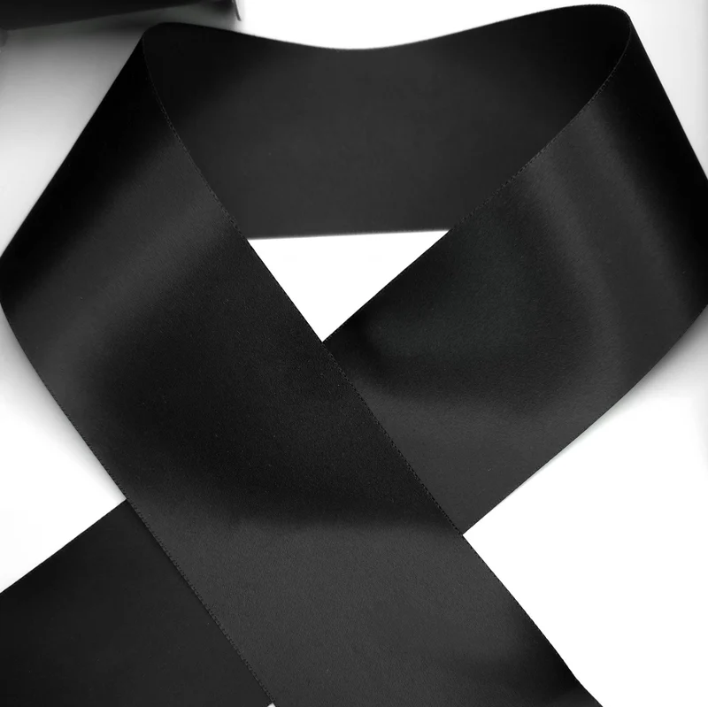 Ruban de satin large | Noir | 75 mm