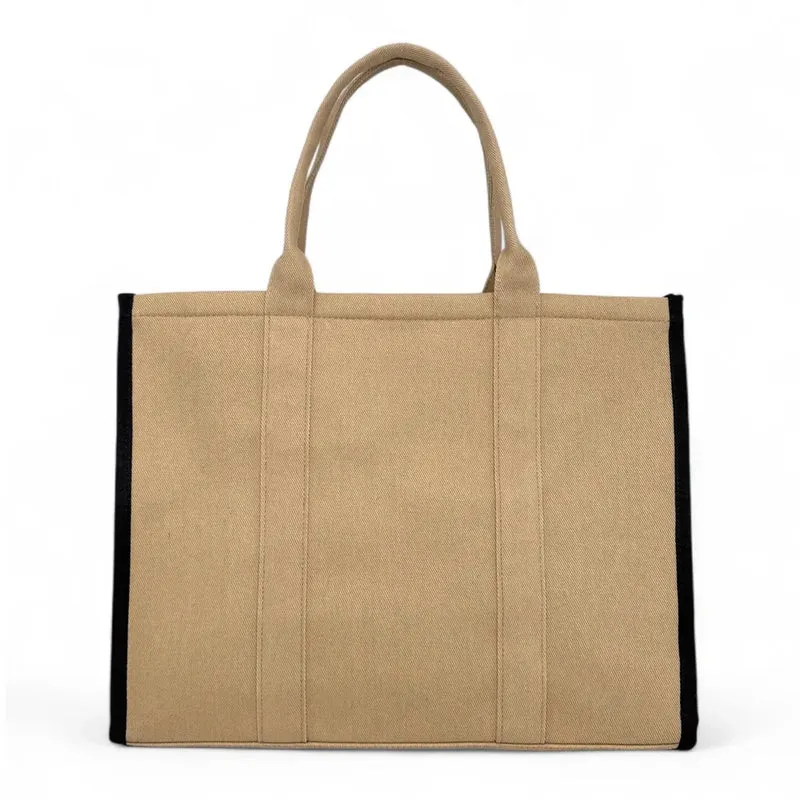 Cabas shopping en toile canvas LE CABAS Taupe