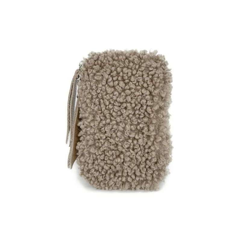 Pochette téléphone en peluche TEDDY Taupe