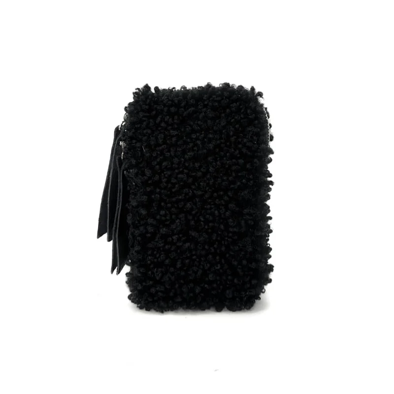 Pochette téléphone en peluche TEDDY Noir