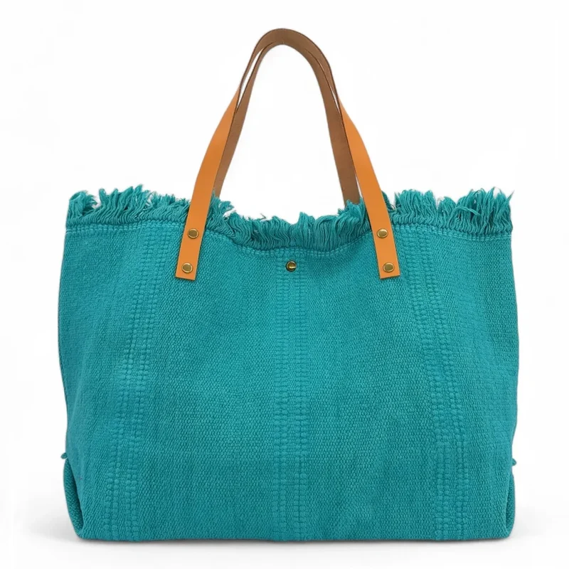 Sac de plage cabas en tissu IBIZA Bleu turquoise