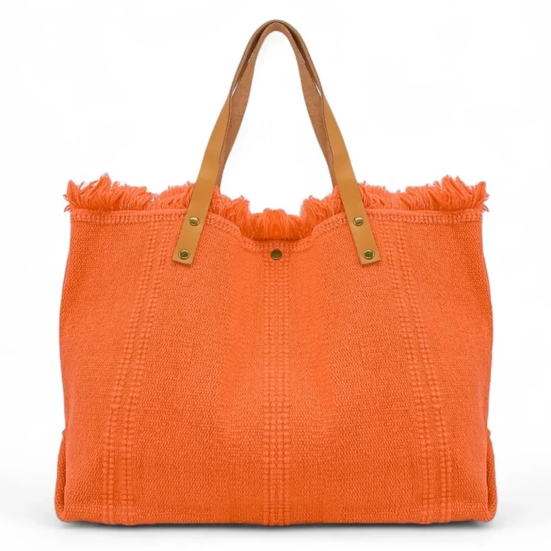 Sac de plage cabas en tissu IBIZA Orange
