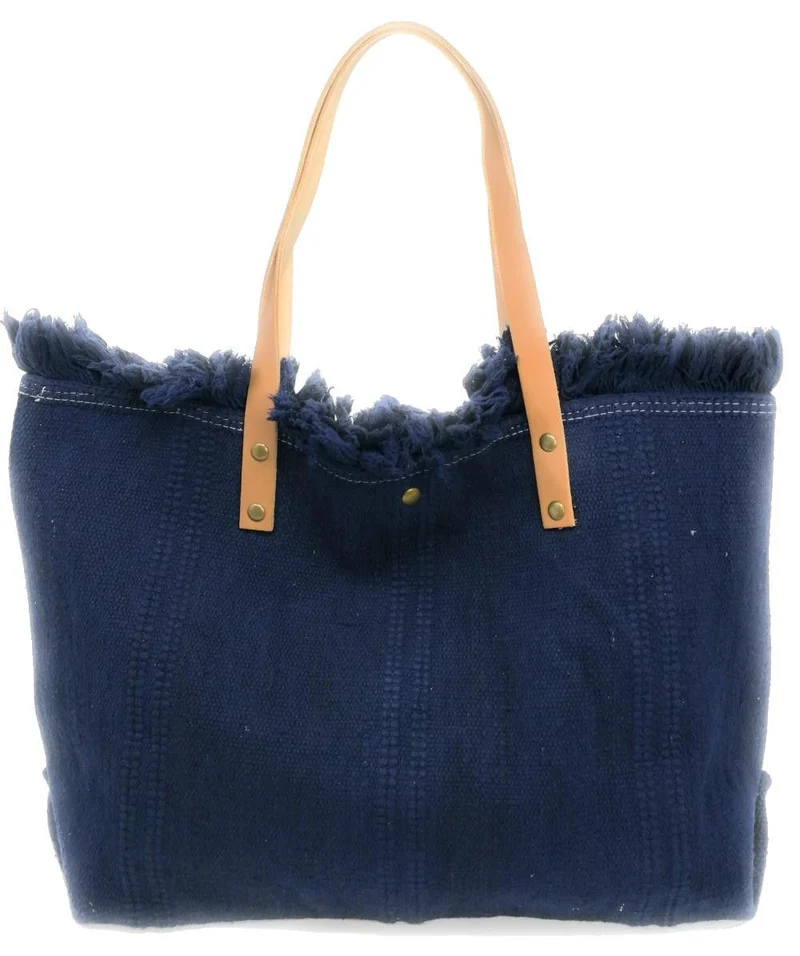 Sac de plage cabas en tissu IBIZA Bleu marine