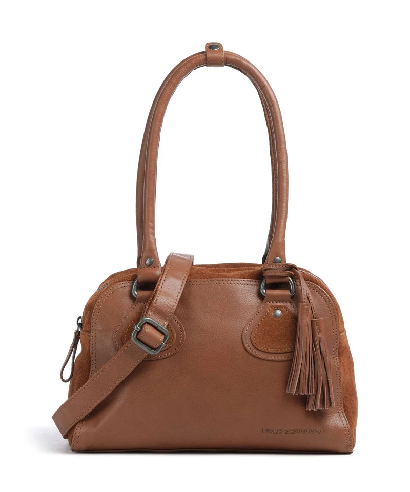 Spikes & Sparrow Suede Mix Sienna Sac porté épaule mocca