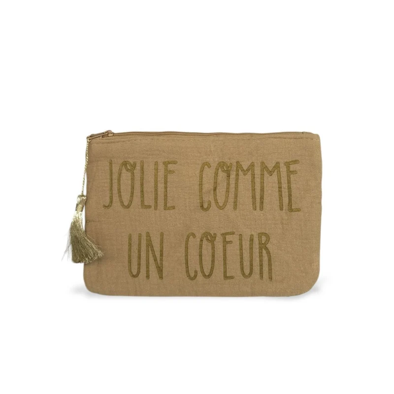 Trousse pochette en gaze de coton COCOON KDO Beige crème