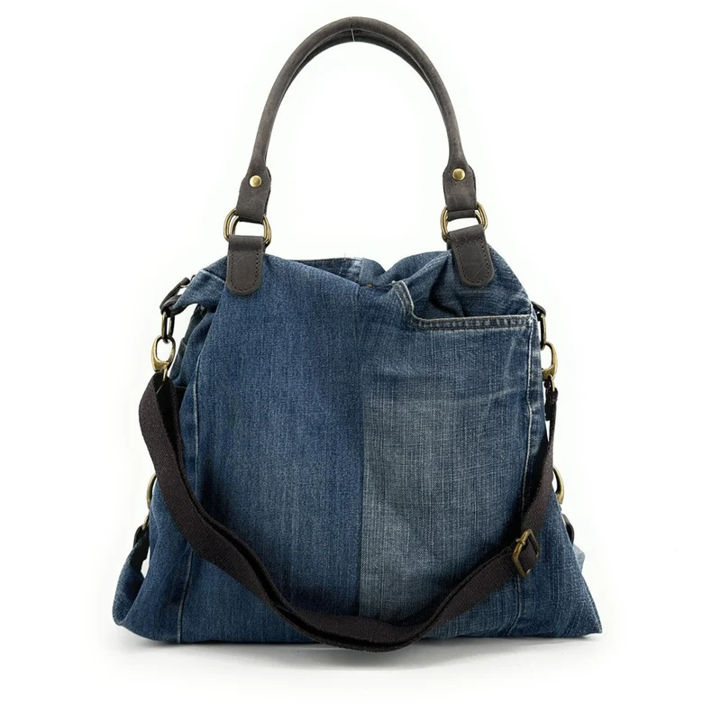 Sac besace en toile et cuir BESACE U.S. DENIM pièce unique multicolore 4