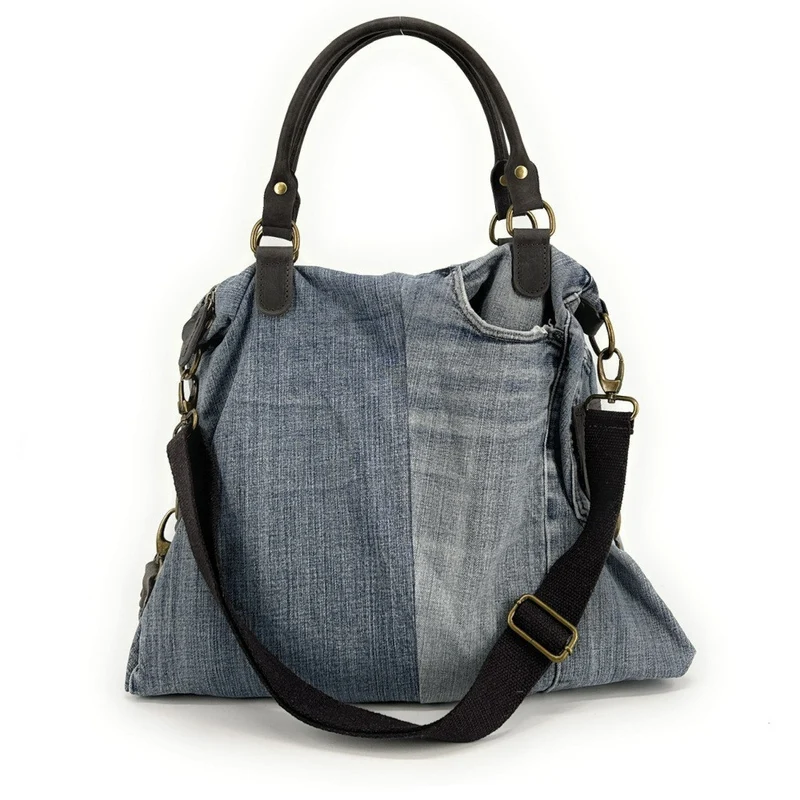 Sac besace en toile et cuir BESACE U.S. DENIM pièce unique multicolore 3