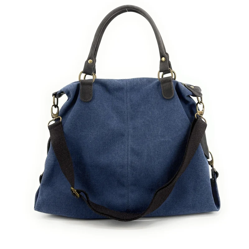 Sac besace en toile et cuir BESACE U.S. Bleu denim
