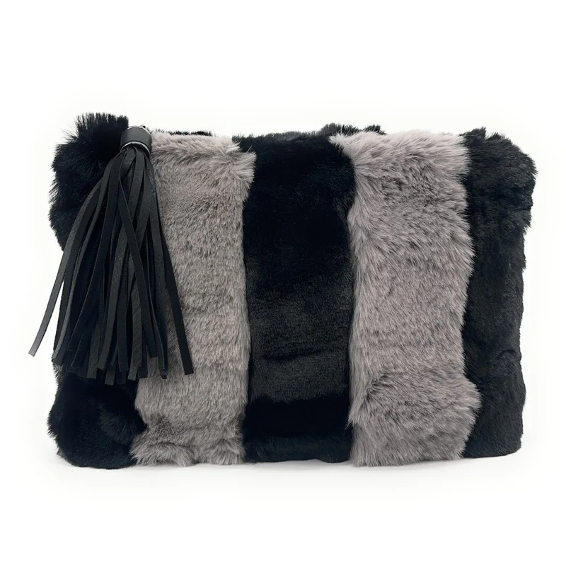 Sac pochette en fausse fourrure FURBY Noir