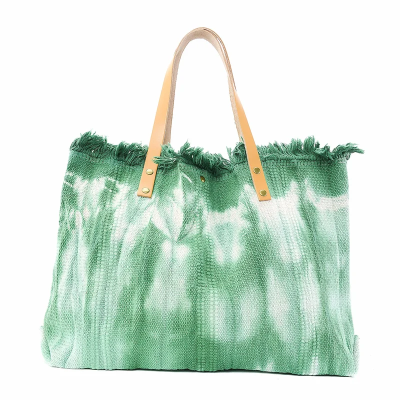 Sac de plage cabas en tissu BELIZE Vert intense