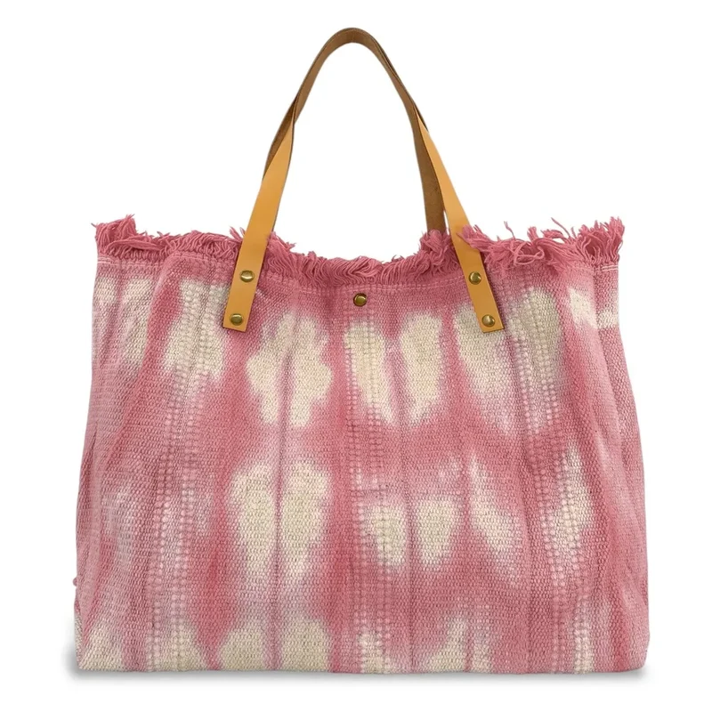 Sac de plage cabas en tissu BELIZE Rose