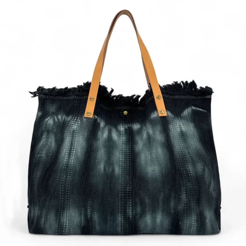 Sac de plage cabas en tissu BELIZE Noir