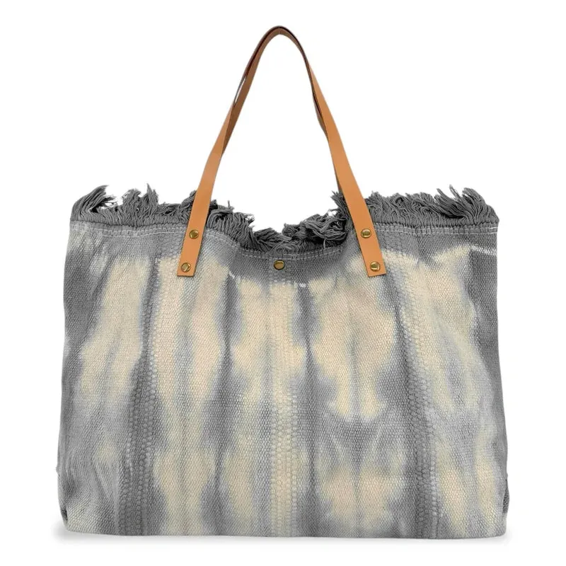 Sac de plage cabas en tissu BELIZE Gris clair