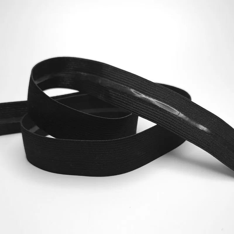 Bande élastique antidérapante en silicone | Noir | 25 mm