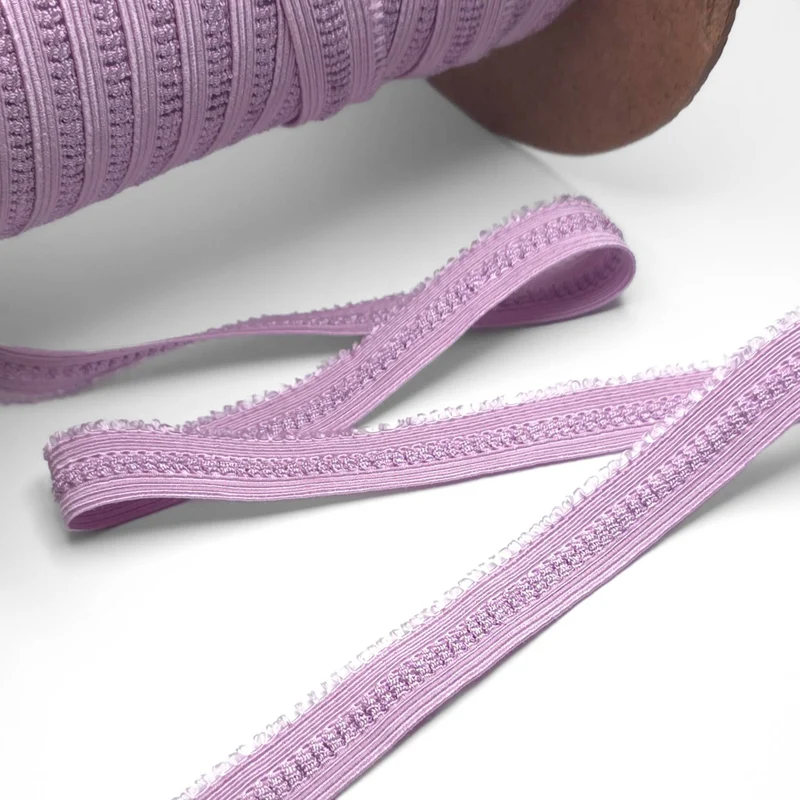 Élastique à bordure picot | Lilas | 15 mm