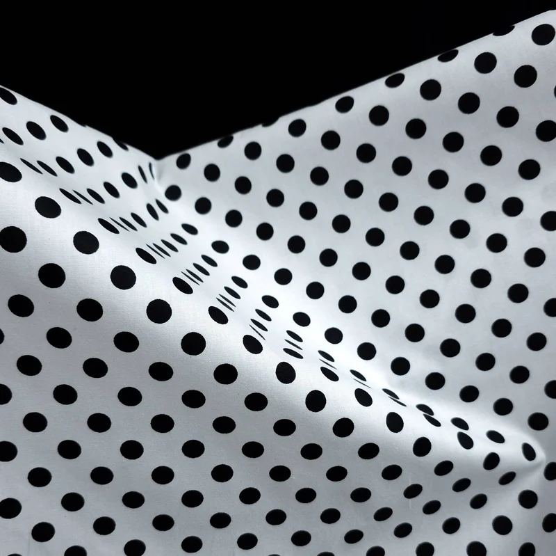 Popeline de coton | Pois noirs et blancs