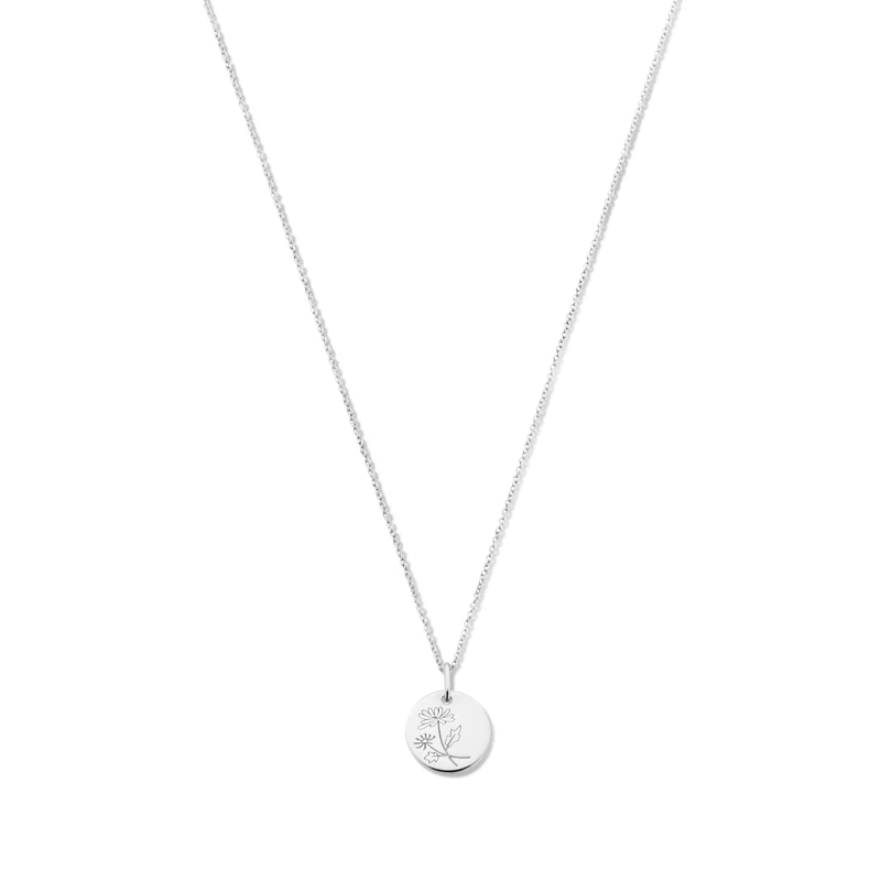 Violet Hamden Venus Collier en Argent 925 Sterling avec Fleur de Naissance VH340026-APR