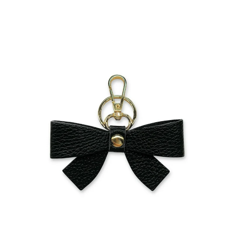 Porte-clés en cuir grainé FARFALA Noir