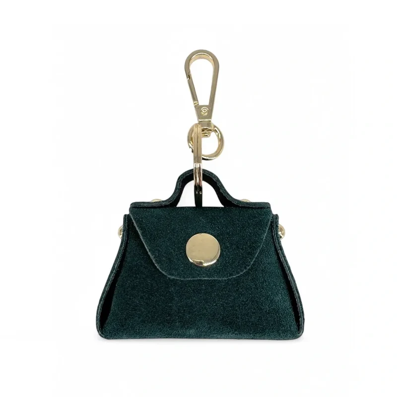 Porte-clés mini-sac en cuir BABY BABEL Vert forêt