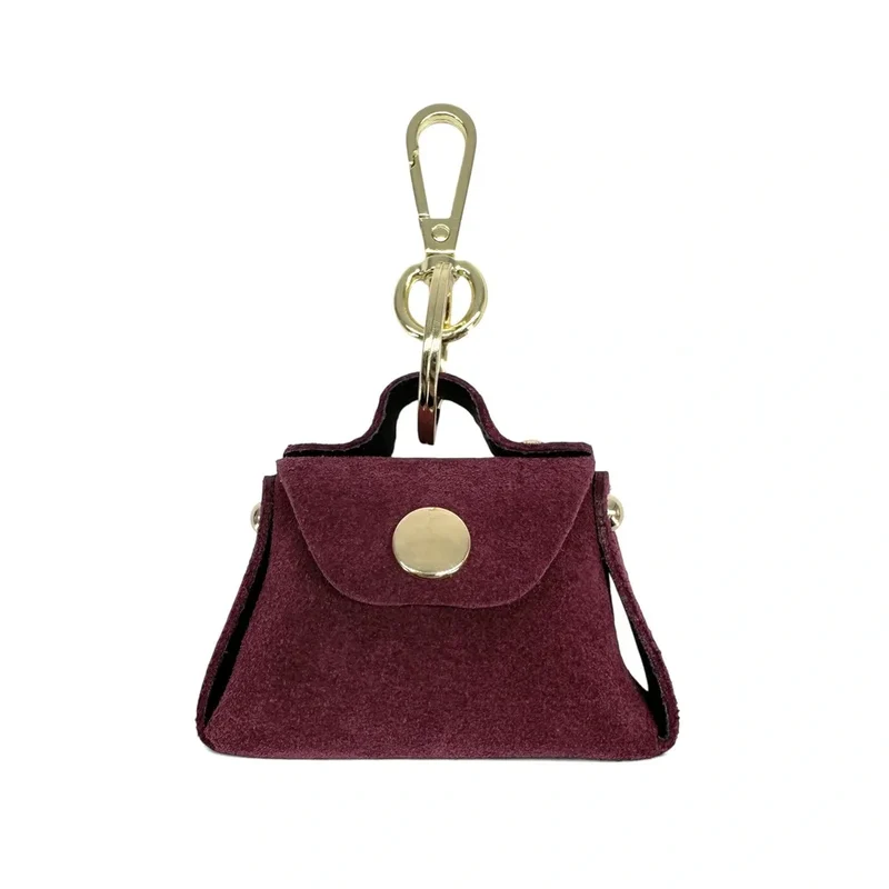 Porte-clés mini-sac en cuir BABY BABEL Rouge bordeaux