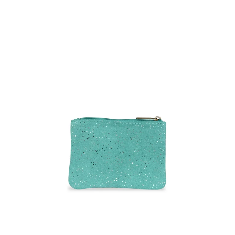 Pochette en daim à paillettes GLITTER PURSE Bleu lagon