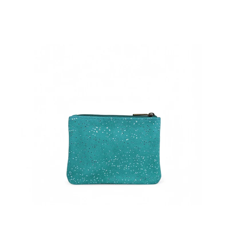 Pochette en daim à paillettes GLITTER PURSE Bleu des mers du sud