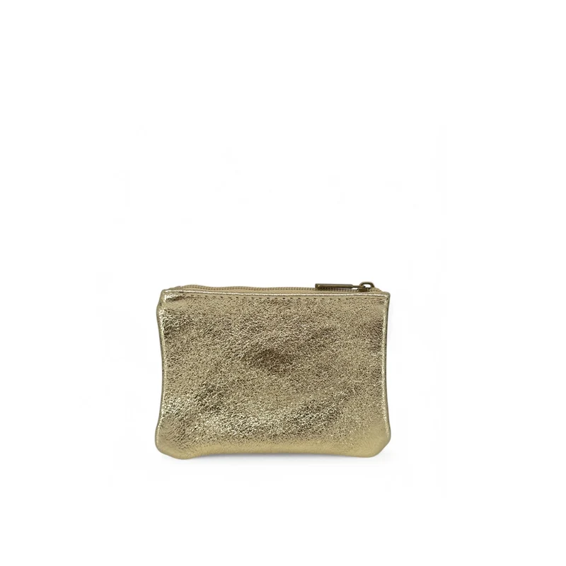 Pochette en cuir irisé GLOW PURSE Or pâle