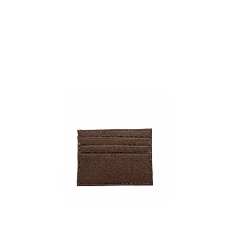 Porte-cartes en cuir grainé NOAH Marron chocolat
