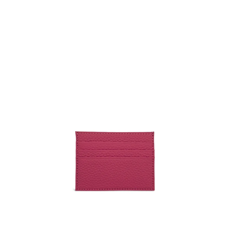 Porte-cartes en cuir grainé NOAH Rose fuchsia