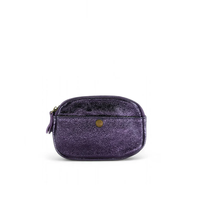 Pochette porte-monnaie en cuir irisé ZIPPY Améthyste