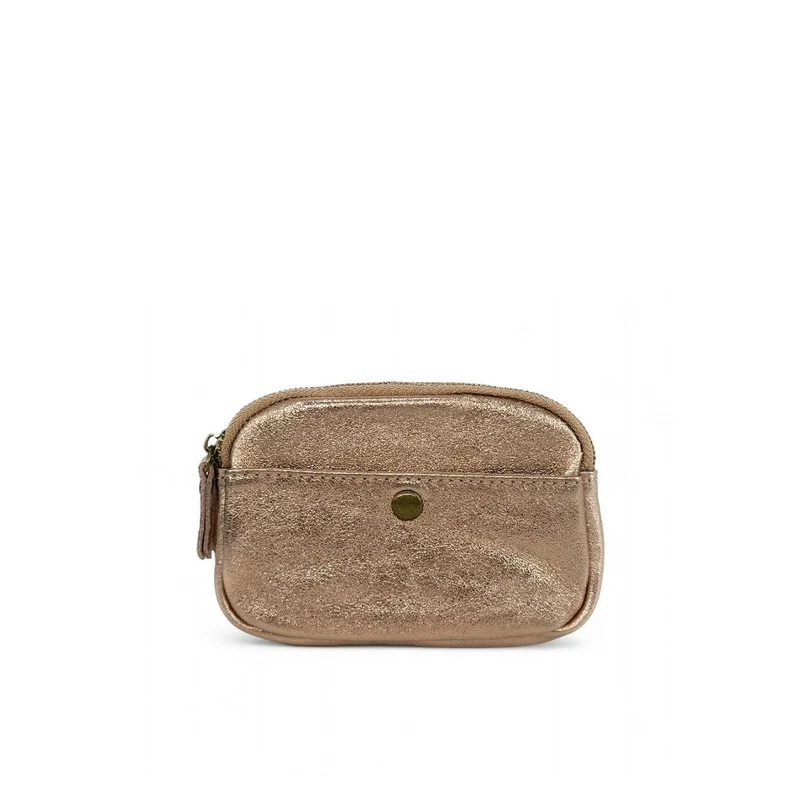 Pochette porte-monnaie en cuir irisé ZIPPY Rose gold