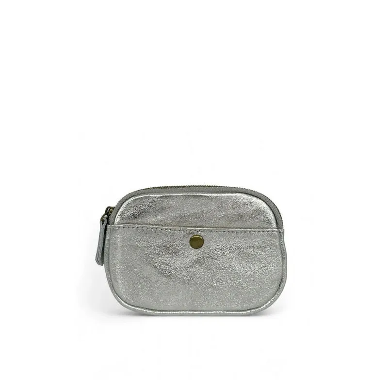 Pochette porte-monnaie en cuir irisé ZIPPY Argent clair