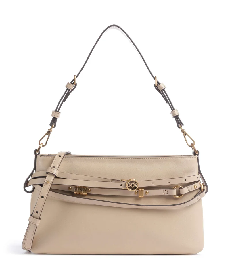 Pinko Belt Mini Sac porté épaule beige/grigio fumo/antique gold
