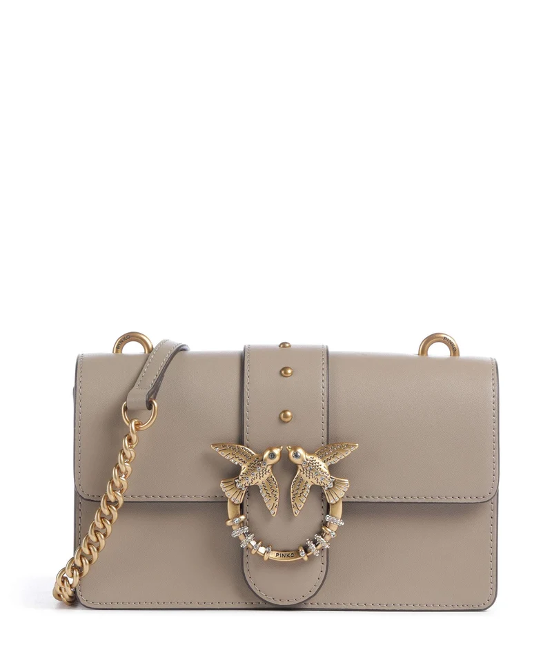 Pinko Love One Mini New Buckle Sac bandoulière grigio talpa/antique gold