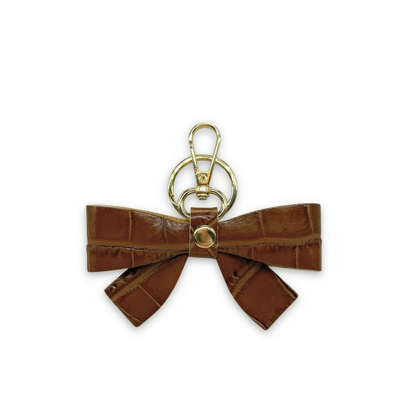 Porte-clés en cuir à motif crocodile FARFALA CROCO Cannelle