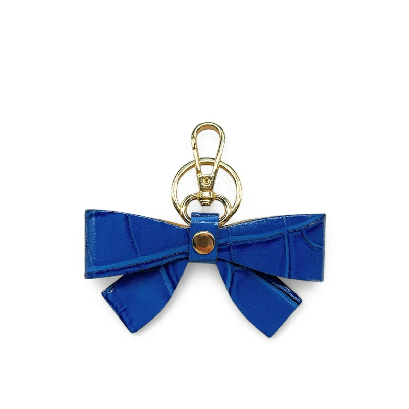 Porte-clés en cuir à motif crocodile FARFALA CROCO Bleu roi