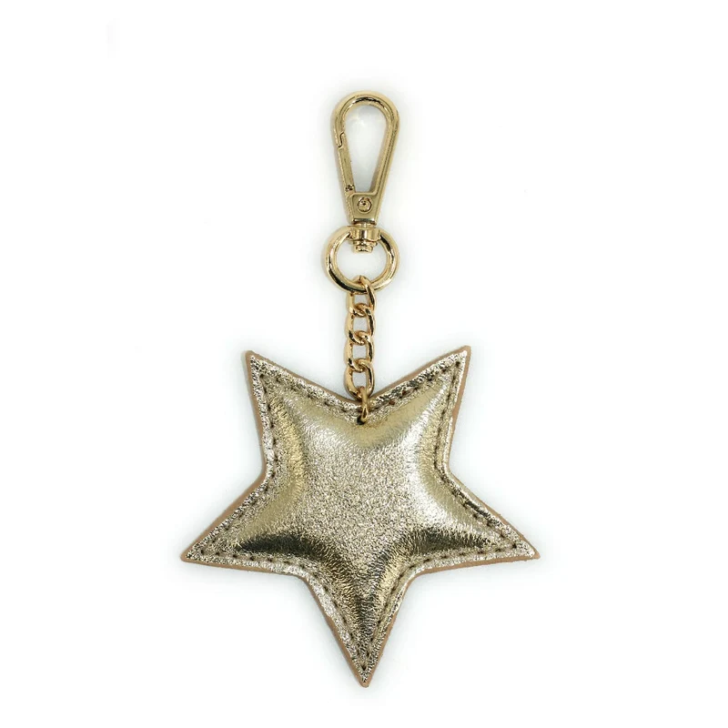 Porte-clés en cuir irisé ETOILE GLOW Or pâle