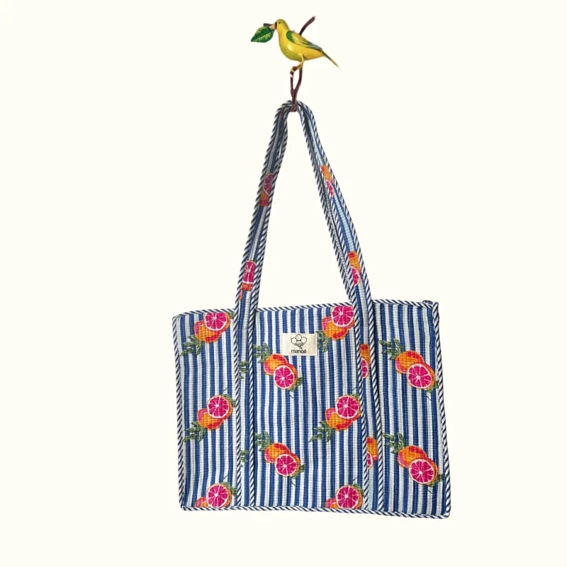 Grand tote bag à Zip – "Blood Orange Breeze"
