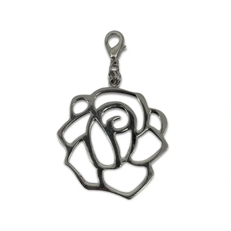 Charm de sac à main en métal argenté ROSE